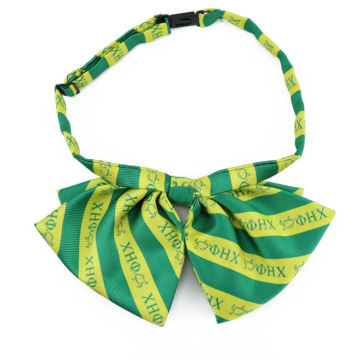 Green Striped Bow Tie