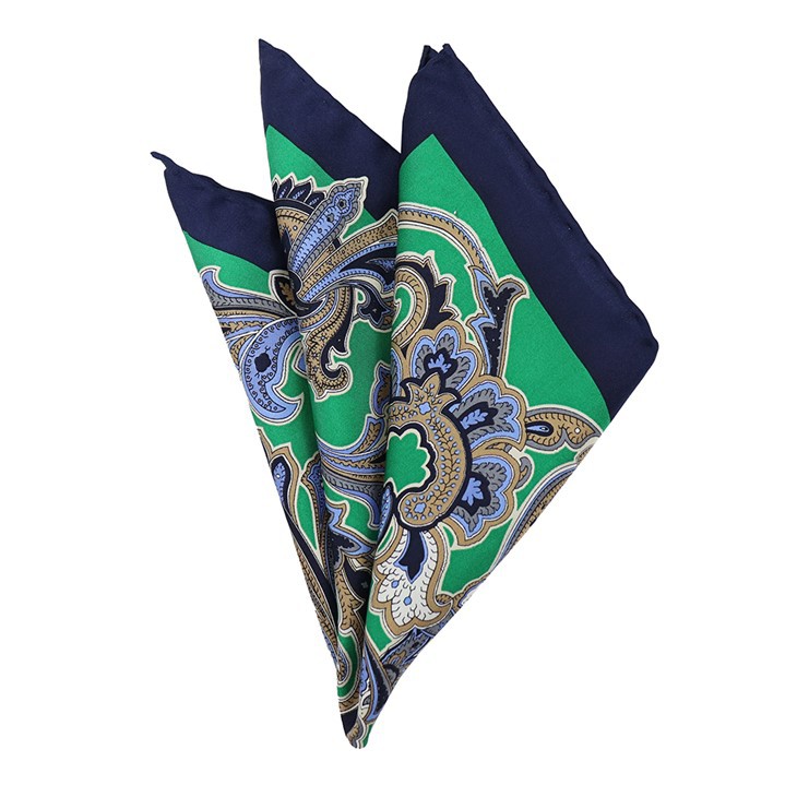 Green Floral Pocket Square
